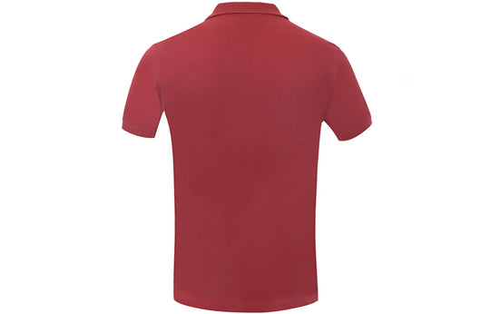 Men's Burberry Logo Embroidered Pure Cotton Short Sleeve Polo Shirt Red 39560001