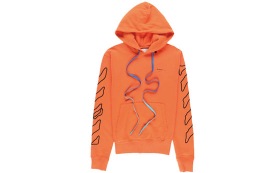 Men's Off-White Abstract Arrows Slim Arrow Washed Distress Geometry Embroidered Orange OMBB034F19E300111910