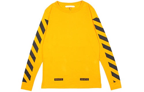 Off-White C/O VIRGIL OW 13 Alphabet Stripe Long Sleeves Unisex Yellow AU2001-03-04