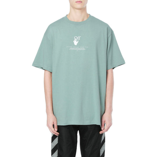 Off-White Logo T-Shirt 'Green' OMAA038R21JER0075041