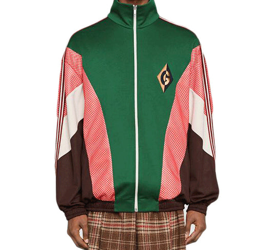 Gucci Patchwork Sportswear Jacket For Men Green Brown White 587372-XJBOJ-3103