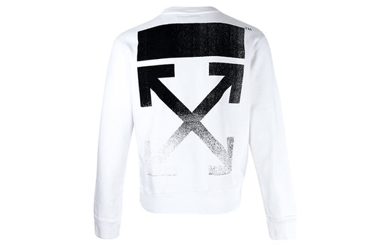 Men's Off-White FW21 Arrow Printing Pullover Round Neck Long Sleeves Loose Fit White OMBA025F21FLE0060110