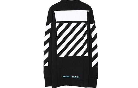 Off-White Chest Painting Printing Long Sleeves Black OMAB001F171850161001