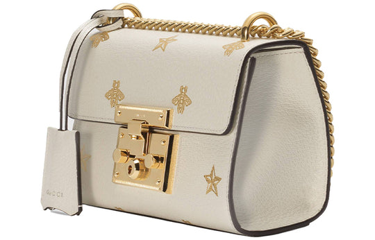 (WMNS) Gucci Padlock Bee Star Small-Sized Single-Shoulder Bag White 432182-DJ2LG-8711