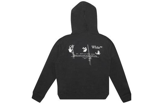 Off-White FW20 Embroidery Hooded Pullover Men Black OMBB034E20FLE0031001