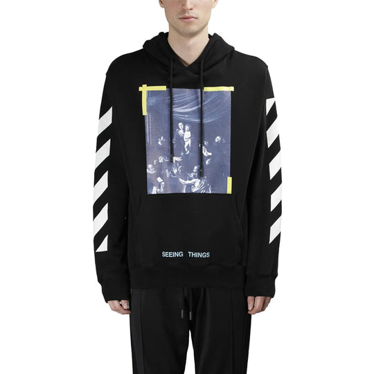 Off-White Cravaggio Long Sleeve Men's Hoody Black OMBB003F170030161001