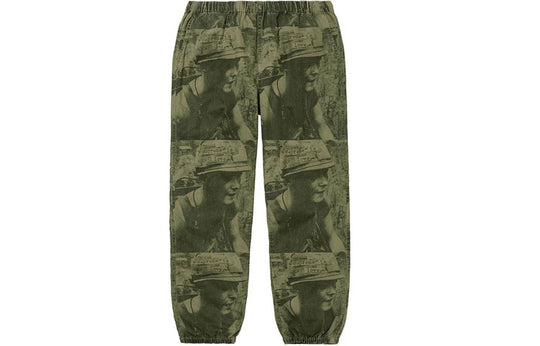 Supreme FW19 Week 1 Supreme Is Love Skate Pant Printing Long Pants Unisex Green SUP-FW19-178