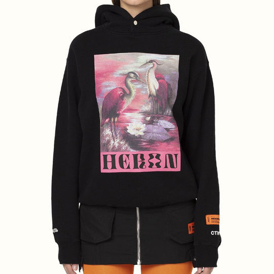 HERON PRESTON Unisex Heron Printing Sweatshirt Black HWBB016E20JER0011030