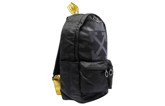 Men's Off-White Logo Printing Material Black Backpack OMNB003F21FAB0061010