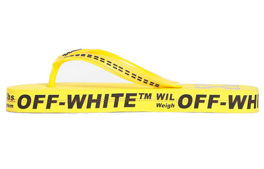 Off-White Logo Typographic Flip Flop Fashion Yellow Slippers OMIA131R20D270016000