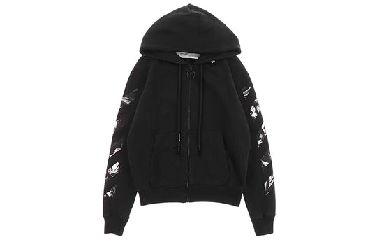 Off-White Caravaggio Square Slim Zip Hoodie 'Black/Multicolor' OMBE001S20E300051088