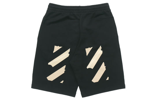 Off-White C/O Virgil Abloh Men'S Black Tape Arrows Sweatshorts OMCI006R20E300021048