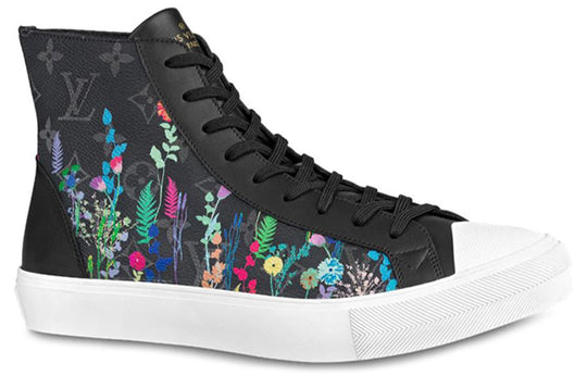 LOUIS VUITTON Tattoo Ankle Sneakers 'Black Monogram with Garden' 1A7R2A