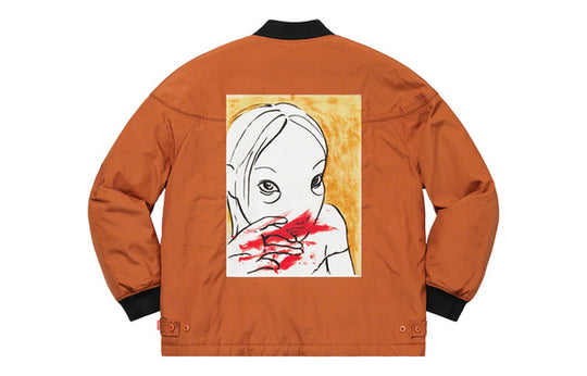 Supreme Mug Shot Crew Jacket 'Burnt Orange' SUP-FW19-388