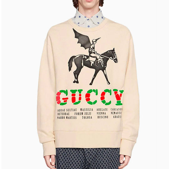 Gucci Cotton Sweatshirt With Winged Jockey 'White' 475532-XJAKP-9230