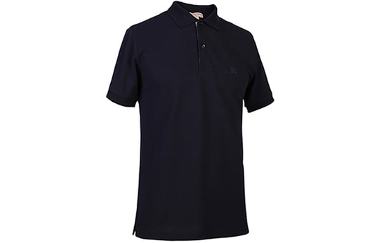 Burberry Logo lapel Short Sleeve Polo Shirt Navy Blue 80045781