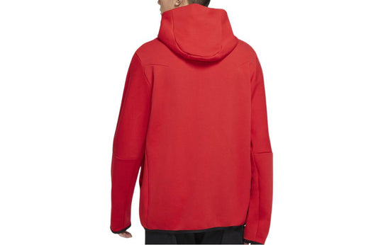 Men's Nike Sportswear NSW Tech Fleece Zipper Cardigan Hooded Jacket Autumn Red CU4490-657