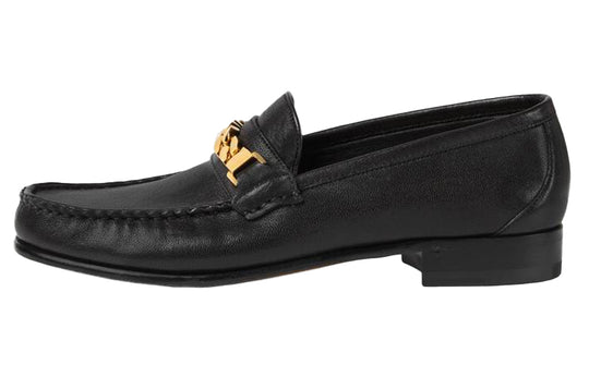 (WMNS) Gucci Chain Loafers Shoes Black 645445-16M00-1000