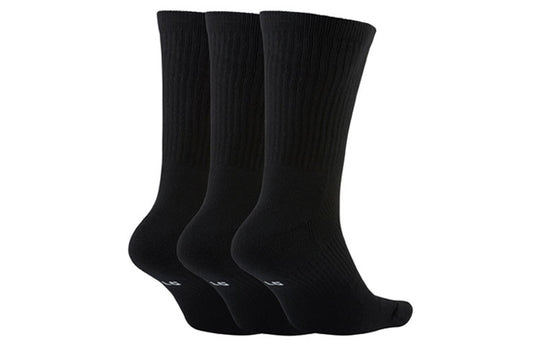 Nike Everyday Crew Basketball Sports 3-pack Quick-drying Mid-calf Length Sock Black DA2123-010