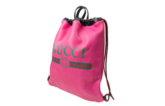 (WMNS) Gucci Logo Printing Cowhide Bag Pack Pink 516639-0GCBT-8841