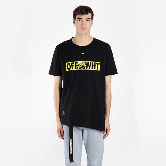 Off-White Cotton Printing Short Sleeve Black OMAA032S181850831060