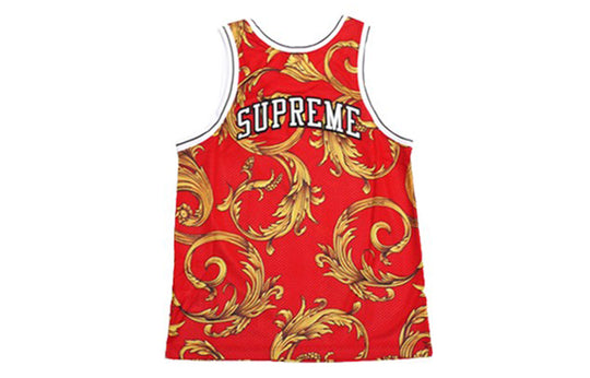 Supreme x Nike Basketball Jersey Red Crossover Printing Basketball Vest Unisex SUP-SS14-02