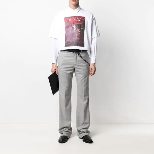 Off-White SS21 Belt Casual Pants Loose Fit Gray OMCA185S21FAB0010500