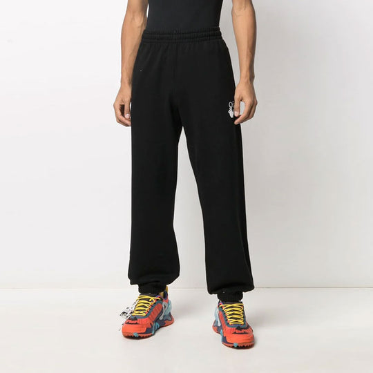 Off-White Men's SS21 Logo Sports Pants Black OMCH029R21FLE0011032