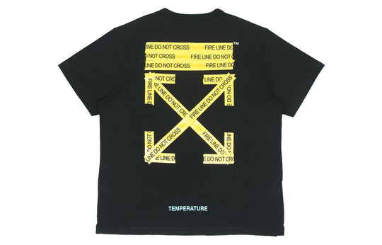 Off-White Back Yellow Arrow Short Sleeve Black OMAA002G20JER0051060