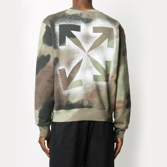 Off-White FW20 Arrows Logo Printing Pullover Men Camo/Green OMBA025E20FLE0086001