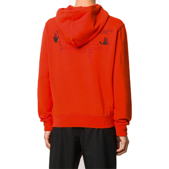 Men's Off-White Pattern Arrow Logo Red OMBB034E20FLE0032010