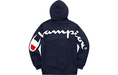 Supreme SS18 x Champion Hooded Sweatshirt Navy SUP-SS18-527