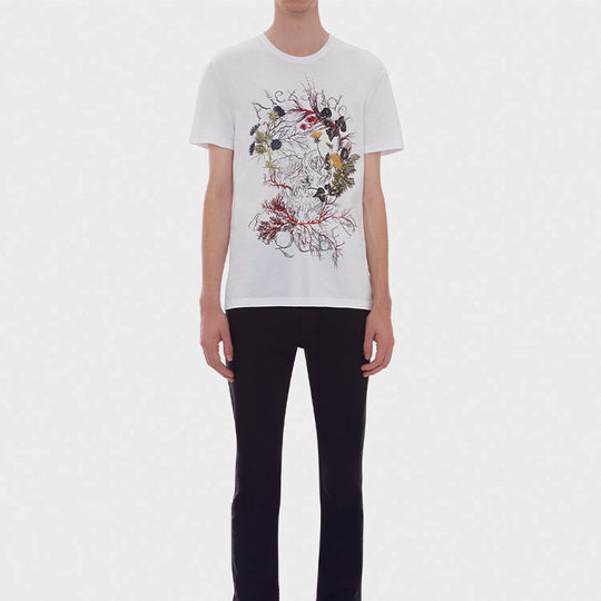 Alexander McQueen Glowing Botanical Skull Tee 595649QOZ590900