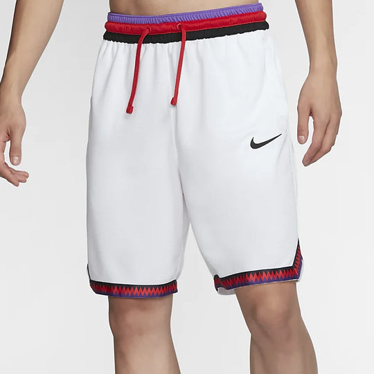 Nike Contrasting Colors Side Sports Basketball Shorts White AT3151-102