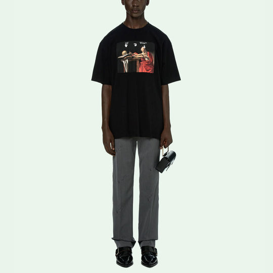 Off-White Caravaggio Short-Sleeve Over Tee 'Black/Red' OMAA038R21JER0031025