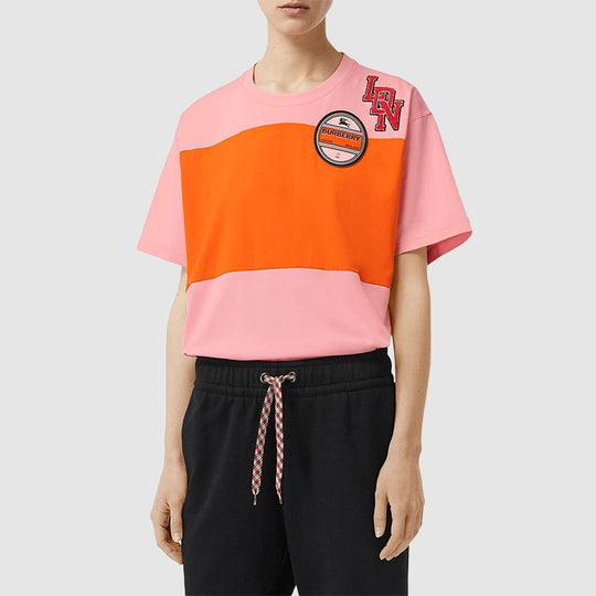 Burberry Colorblock Short Sleeve Pink 80218631