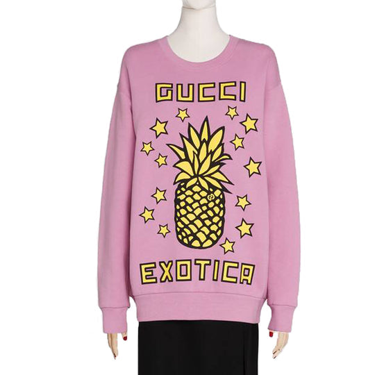 (WMNS) Gucci Pineapple Printed Long Sleeve Sweater For Pink 617964-XJCRS-5334