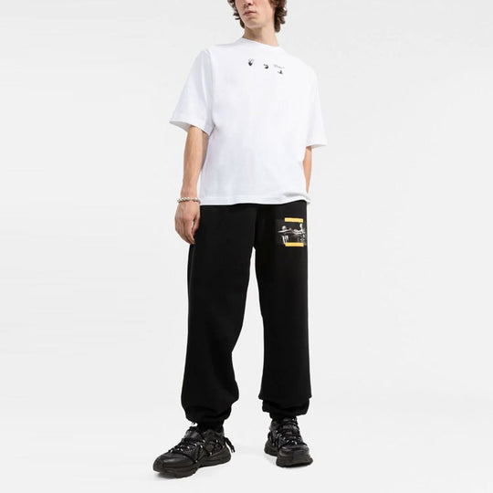 Off-White FW21 Arrow Cotton Round Neck Short Sleeve Slim Fit Version White OMAA119F21JER0220110