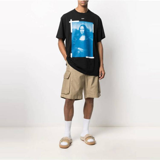 Off-White Unisex SS21 Mona Lisa Printing Black OMAA038R21JER0011001