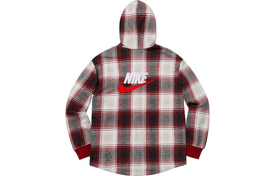 Supreme x Nike Plaid Hooded Sweatshirt 'Burgundy' SUP-FW18-518