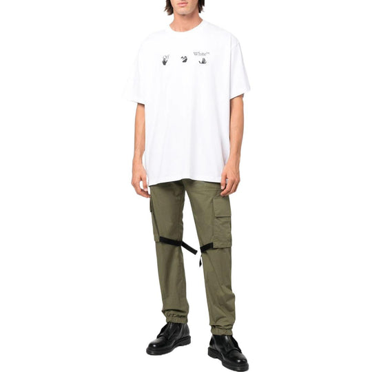 Off-White SS22 Logo Printing Short Sleeve Loose Fit White T-Shirt OMAA038C99JER0070110