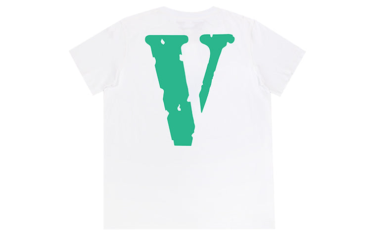 VLONE Large Logo Round Neck Short Sleeve T-shirt 'White Green' VLTE17SS003-WHITE