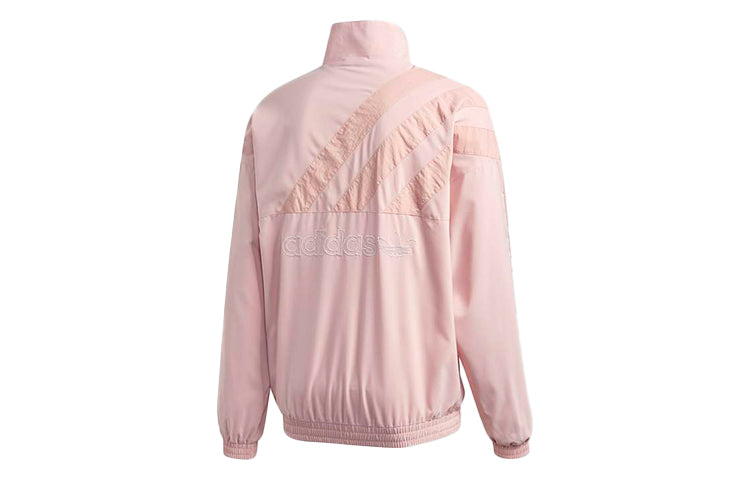 adidas originals logo Printing Stand Collar Sports Jacket Pink GL6158