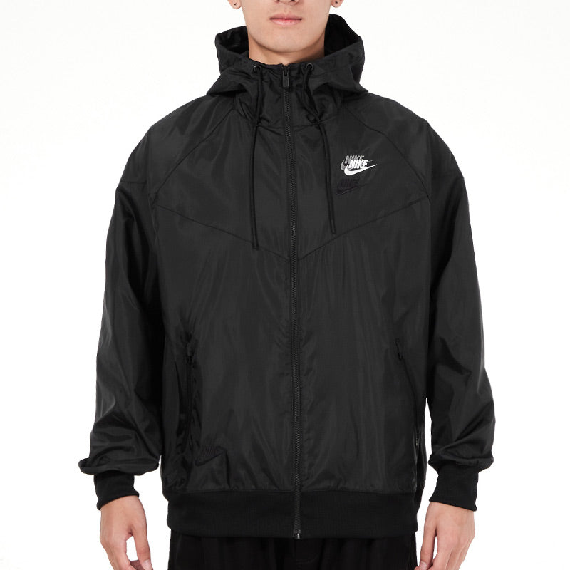 Nike Embroidered Logo Sports Woven Hooded Jacket Autumn 'Black' DM7924-010