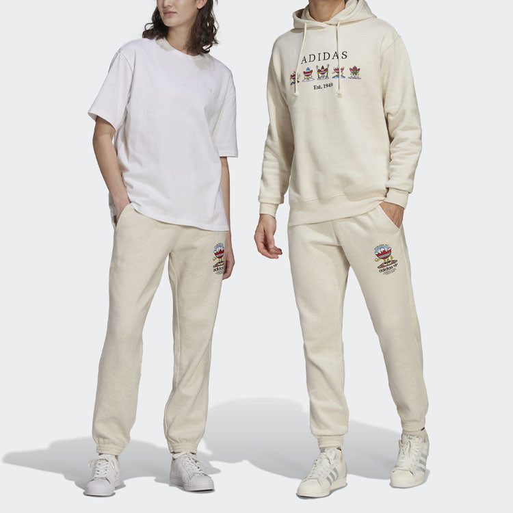 adidas originals Alphabet Logo Printing Bundle Feet Lacing Sports Pants/Trousers/Joggers Autumn Ivory HK7443