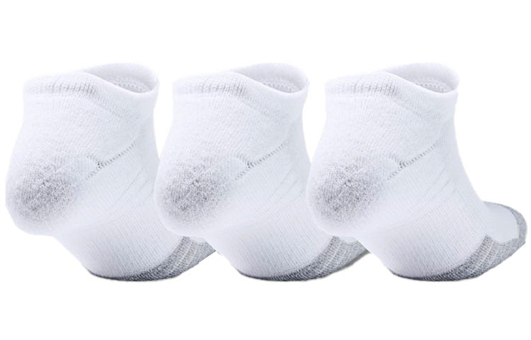 Under Armour HeatGear No Show Socks 3-Pack 'White' 1346755-100