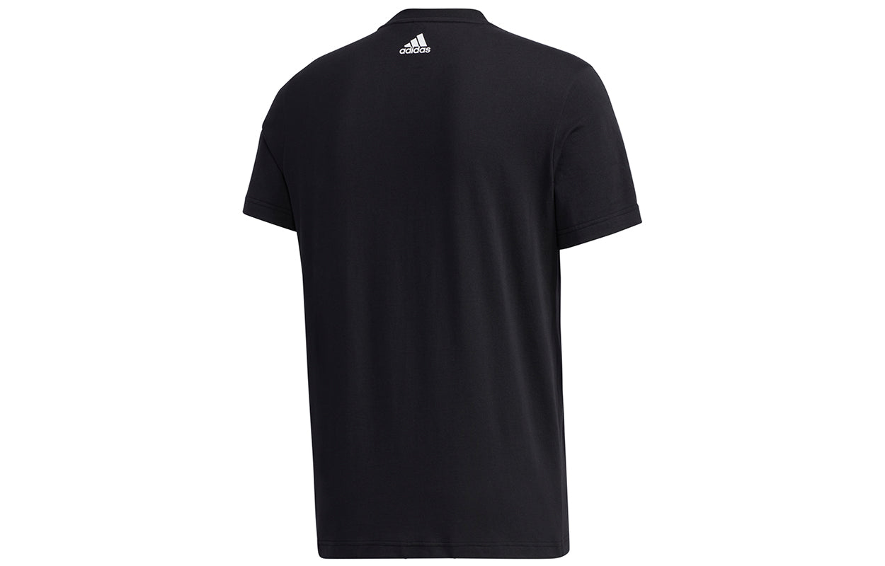adidas M Gfx T Lng Box Logo Printing Sports Round Neck Short Sleeve Black GJ5112