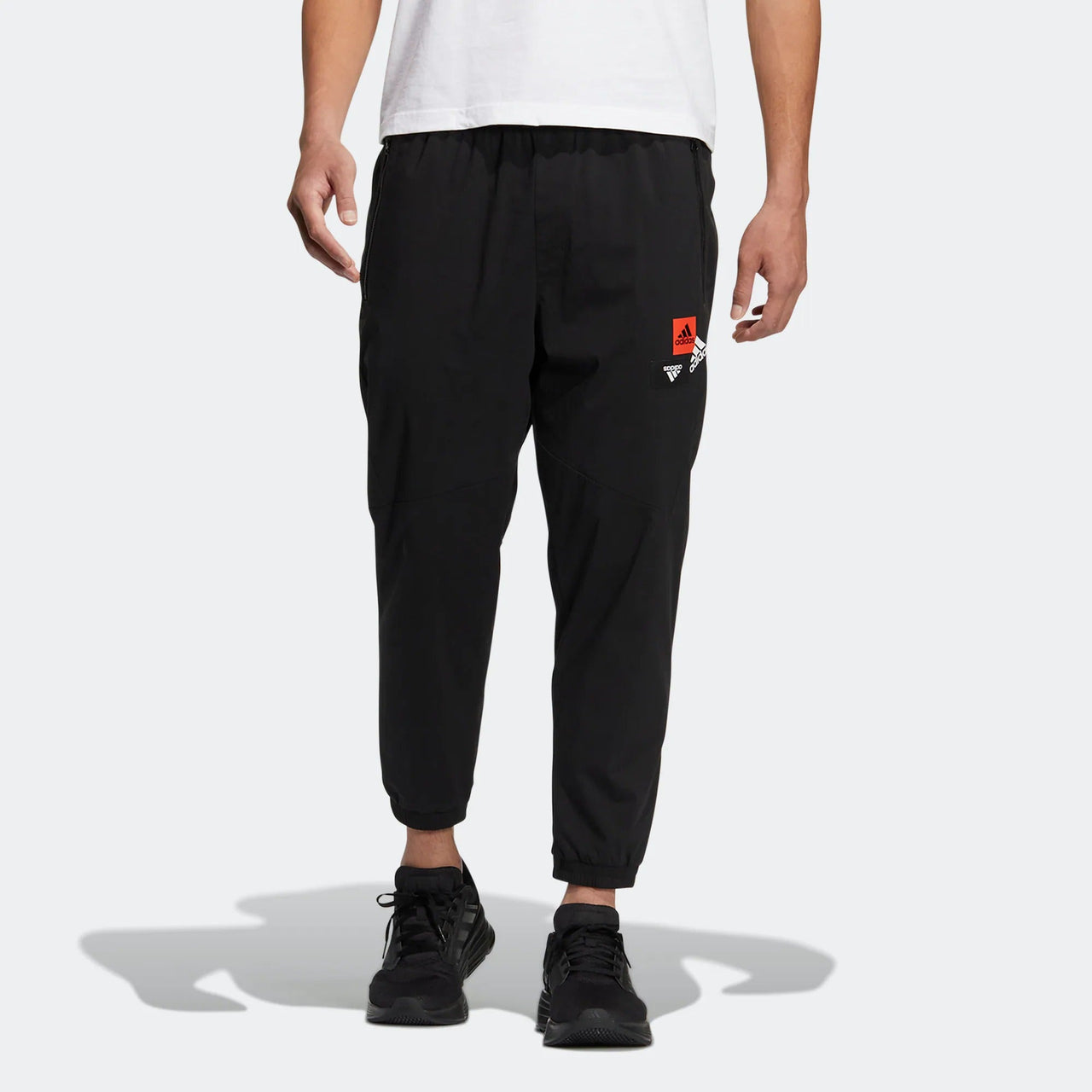 Men's adidas Mh Bp3 Wvpnt Logo Pattern Gym Sports Bundle Feet Autumn Black Pants HM2974