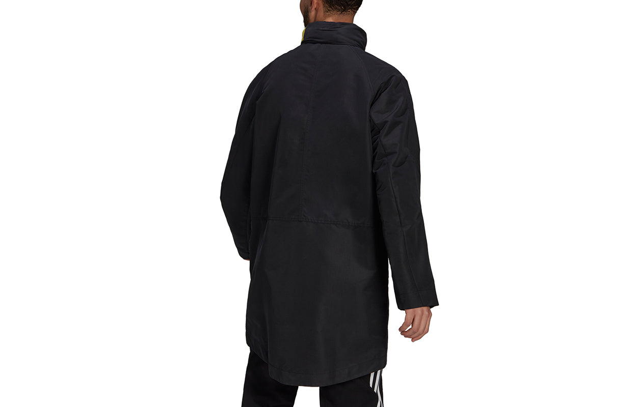 adidas M Parka Athleisure Casual Sports mid-length Stand Collar Jacket Black GM3844
