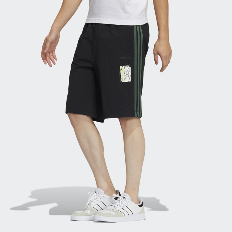 adidas neo Graffiti Pattern Printing Shorts Black GP4833